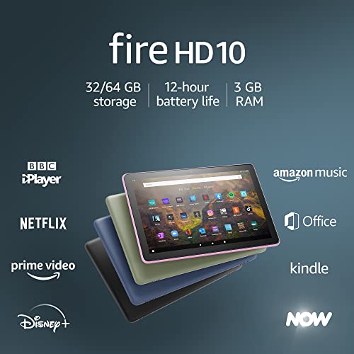 Certified Refurbished Amazon Fire HD 10 tablet | 10.1″, 1080p Full HD, 32 GB, Black – with Ads