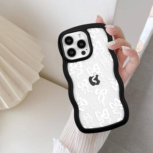 Coque silicone iPhone 15 Pro Max antichoc noire et blanche vague