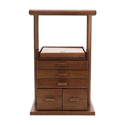 Preisvergleich Produktbild N / B Tragbare Uhrenschränke Gehäuse Holzkollektion Schmuckschatulle Aufbewahrung, Schrank Ohrring Armband Organizer 4 Schichten mit Spiegel Great Gift Choice Uhr