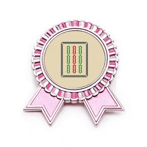 Broche Mahjong 9 carreaux rose en métal M pour remplacer les pin's qui tombent