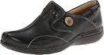 Clarks Un Loop Womens Black Leather, 6