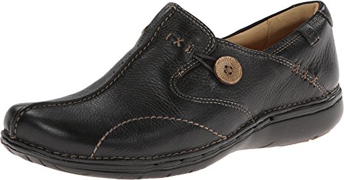 Clarks Un Loop, Mocasines Mujer, Negro (Black Leather), 37 EU