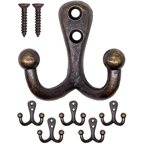 Fuxxer® - Ganchos dobles antiguos macizos para guardarropa Cover