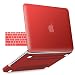 iBenzer Basic Soft-Touch Series Plastic Hard Case & Keyboard Cover for Apple MacBook Pro 13-inch 13" with CD-ROM A1278 (Previous Generation) (Red)