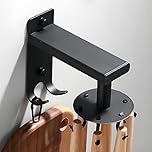 yozhch Self Adhesive Kitchen Utensils Holder Wall Mounted Cooking Utensil Rack for Hanging Pots and Pans Storage Spatula Spoon Rail Hanger Organizers with 8 Removable Hooks & 2 Heavy Duty Hooks