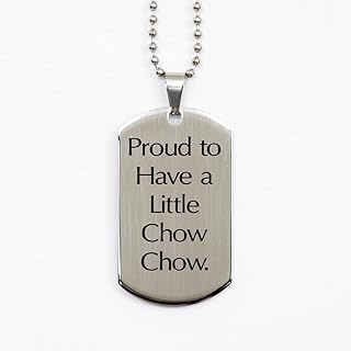 Fun Chow Chow Dog, Proud to Have a Little Chow Chow, Chow Chow Dog Silver Dog Tag from Friends