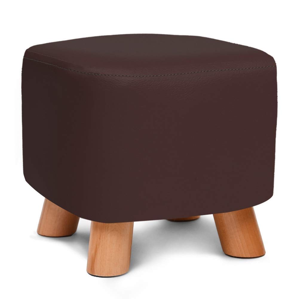 Tabouret de canapé en bois de hêtre marron idéal pour relaxer vos jambes au salon