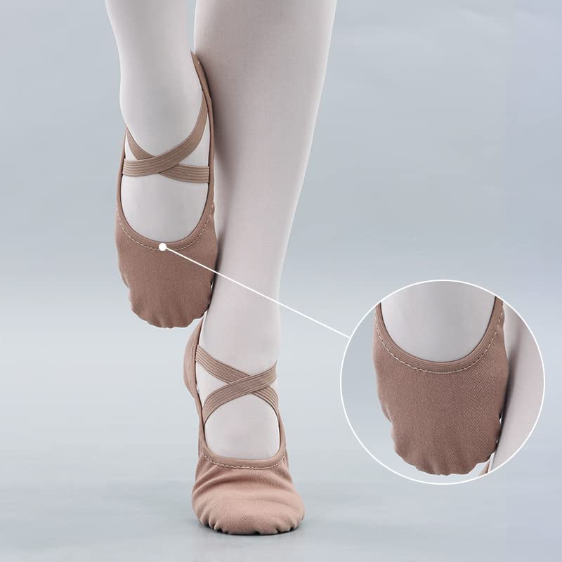 Tanzschuhe, Ballettschuhe Elastische Stoff Latin Tanztraining Erwachsene Frauen Mädchen Wildleder Schuhe Weiche Sohle Ballett Kinder Tanzschuhe Tanzen Hausschuhe für Mädchen Kleinkind Frauen.