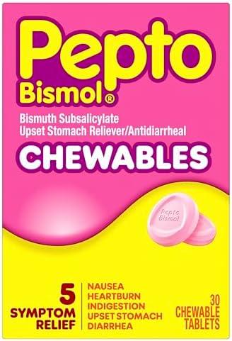 Pepto Bismol Chewable Tablets, Upset Stomach Relief, Nausea Relie...