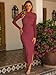 Caracilia Womens Mesh Dress Long Sleeve Mock Neck Bodycon Sheer Going Out Cocktail Night Club Midi Dresses 3 Piece Outfits Wine Red