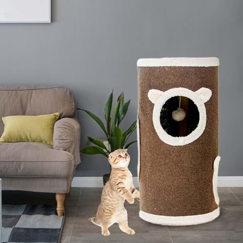 Rascador para gato grande L tipo casa cama con juguete de sisal 8
