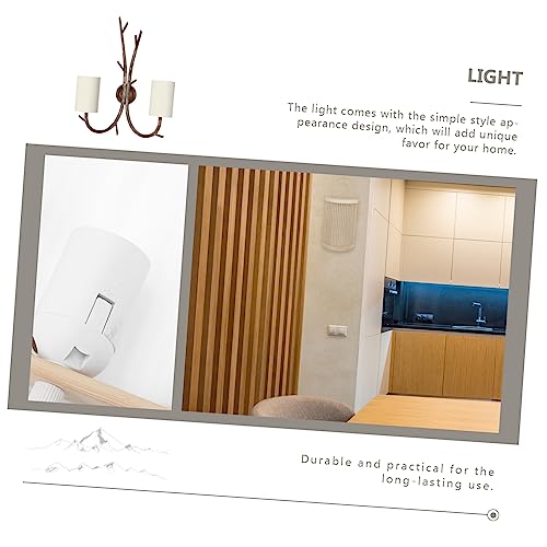 Lámpara de bambú tejido para pared aplique interior rústico ecológico NUOBESTY 4