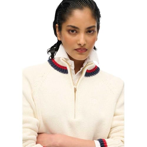 Pull col zippé et liseré femme Superdry - vue 3