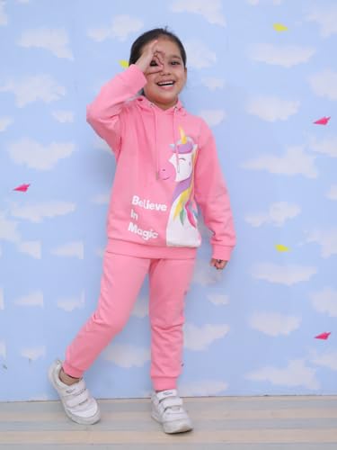 Image of The Mom Store Kids Sweatshirt With Joggers Set| Cotton With French Terry | Cute Prints | Warm | For Boys & Girls | Trendy Winter Sets For Kids | Hoodie And Sweatpant Set