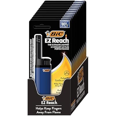 BIC EZ Reach Candle Lighter, The Ultimate Lighter with Wand for Candles, Assorted Designs, 12 Count Pack of Lighters