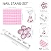 Makartt Press on Nail Stand: Magnetic Nail Holder for Painting Nails DIY Pink for Art Display Practice, Pink Glitter Flower Fake Holder for Home Salon with Reusable Adhesive Putty
