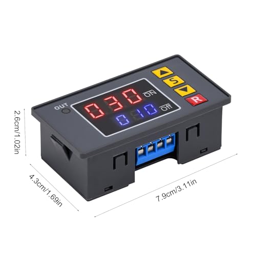 VOKTTA Digital Timer Relais Modul DC 12V 20A Zeitschaltuhr Relais Zyklisches Zeitverzögerungsrelais mit LCD Dual Display