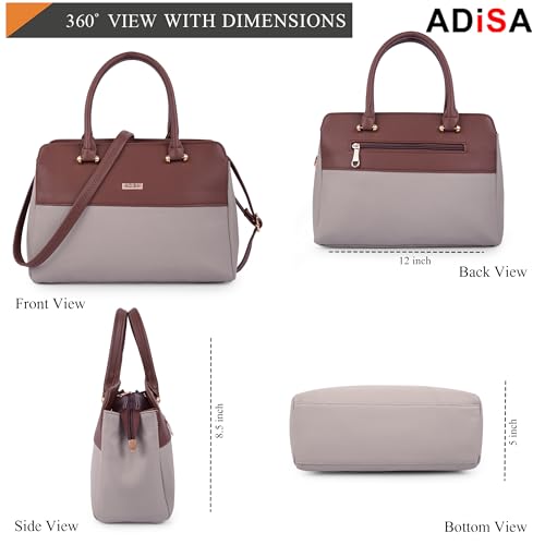 Image of ADISA Color Block handbag shoulder bag satchel for women and girls with sling belt (AD4088)