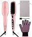 Straightening Brush 2.0, GLAMFIELDS Hair Straightener Iron Brush with Double Negative ions Anti-scald Faster Heating MCH Ceramic Technology 110-240V Travel Size Auto Shut Off Temperature Lock Function
