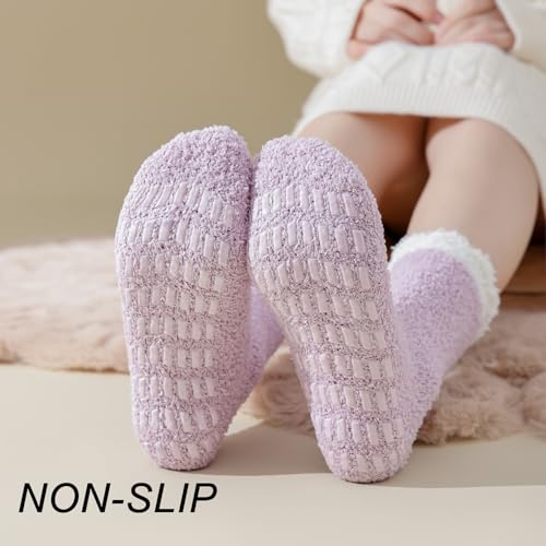 Fuzzy Women Cozy Winter Warm Slipper Casual Comfy Socks 3/4/5 Pairs3