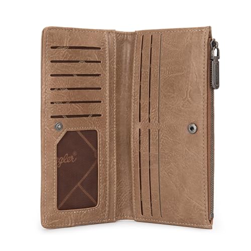 Image of Wrangler Minimalist Wallet for Women Credit Card Wallet Ladies Travel Wallets Monederos de Mujer Card Cases & Money Organizers with Smooth Zipper for Women Men Khaki