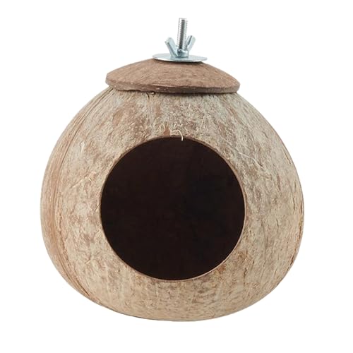 -Kokos-Nisthütte – Nisthaus aus Kokosnussschalen, 13,5–15 cm Durchmesser, natürlicher...