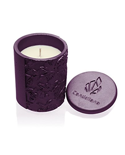 Candellana Candles Candlefort Concrete Candle-Tranquility Violet, Scent: Lavender Hill