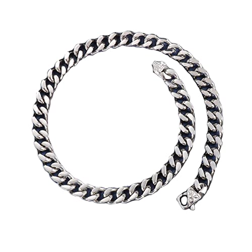 Bracelet gourmette punk rock homme en acier inoxydable robuste