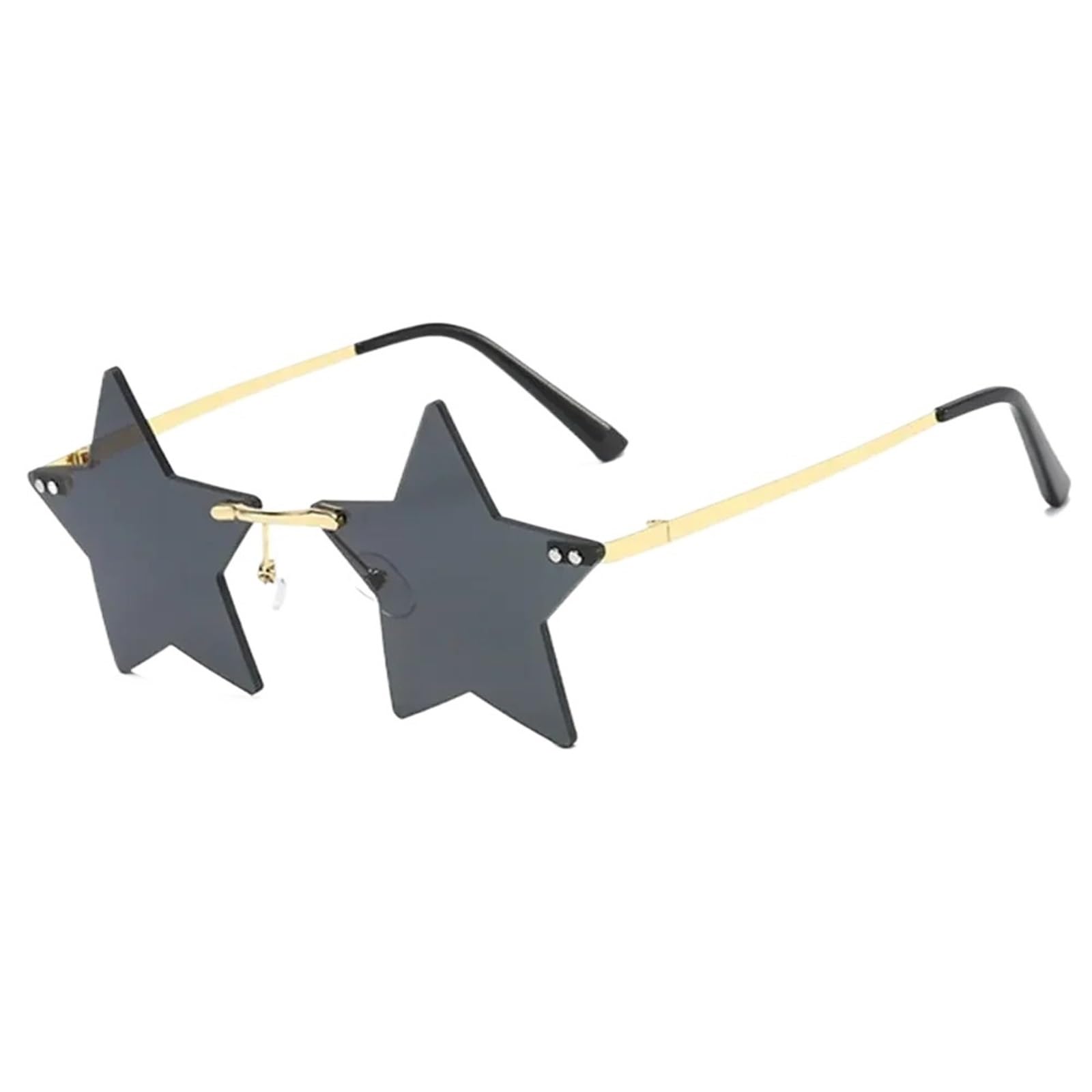 20pcs Star Shape Sun Glasses Funny Pentagram Eyewear Eyeglasses Christmas Decoration Party Rimless Sunglasses For Night Out Party(Black)
