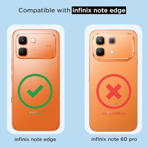 Image of Amazon Basics Back Cover for Infinix Note Edge 5G PC + TPU Clear Transparent Raised Edges Shockproof Protective Phone Bumper Case (Transparent)