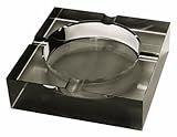 Quality Importers Ashtray 4 Cigar Crystal Ashtray, Opaque Black