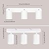 Seruno X 3 Way Ceiling Light Bar, Adjustable GU10 Spotlight Metal White, Modern Industrial Ceiling Lights for Kitchen Bedroom Living Room Hallway Dining Room, Bulb Not Included #5