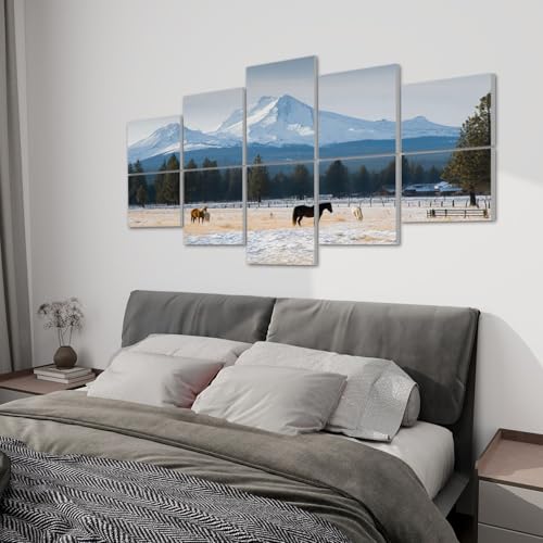 10 Pack Paneles Acústicos de Arte, Tres Hermanas Ranch Caballos Cascada Montañas Oregón Paneles Absorbentes de Sonido Decorativos para Pared Tratamiento Acústico para Estudio Oficina en Casa miniatura 6