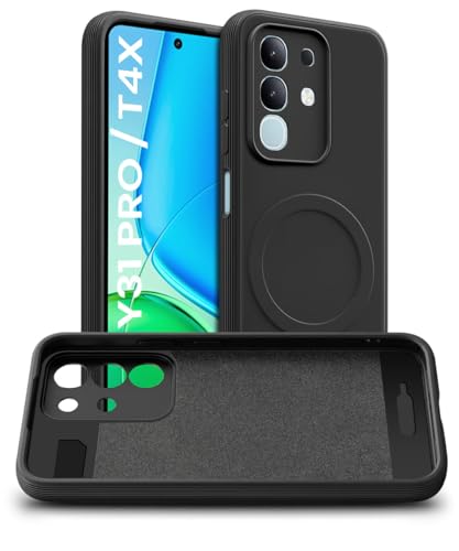 Image of WOW IMAGINE Back Case Cover for Redmi Note 12 5G | Vivo T4x | Soft Matte Silicone Case| Slim Fit & Shockproof | Camera Protection Bumper Cover (Black)