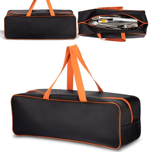 Grill Tool Storage Bag 24 x 8 x 8 Heavy-Duty Grill Utensil Storage Large Capacity Grill Accessory Storage Accessories Storage Compatible with Blackstone