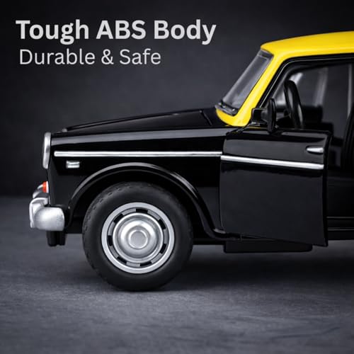 Image of Retro Sedan Toy Car with Pull-Back Action & Openable Doors| Durable ABS Plastic Classic Car Toy for Kids (3+ Years)|Black