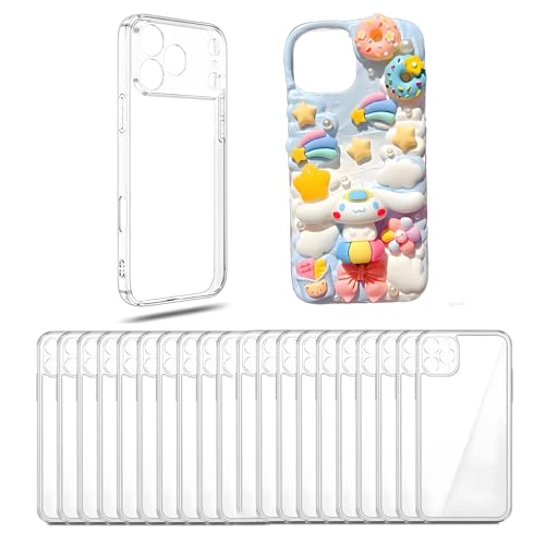 20 Pcs DIY Junk Phone Case for iPhone 17 16 15 14 13 12 11 Pro X XR XS Max Air Mini 7 8 Plus SE,Transparent Junk Case Supplies,DIY Clear Phone Cases for Custom Desig/Use Directly (iPhone 17 Pro Max)