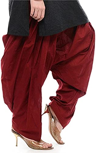 Selection Patiala Salwar, Harem Pants, Yoga Pilates Pants 100% Cotton Free Style (Maroon)