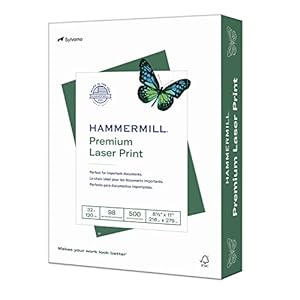 Hammermill Printer Paper, Premium Laser Print 32 lb, 8.5 x 11-98 Bright, Made in The USA, 104646R – 1 Ream (500 Sheets)