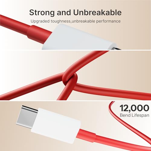 Image of HOMEMO 80W Fast Charger Power Adapter with Type C Dash Cable Compatible for OnePlus 15,15R,13,13R,13S,12,12r,11,11r,10 pro,Nord 5,4,3,Ce5,Ce2 Lite, Nord Ce4 | Type-C Devices