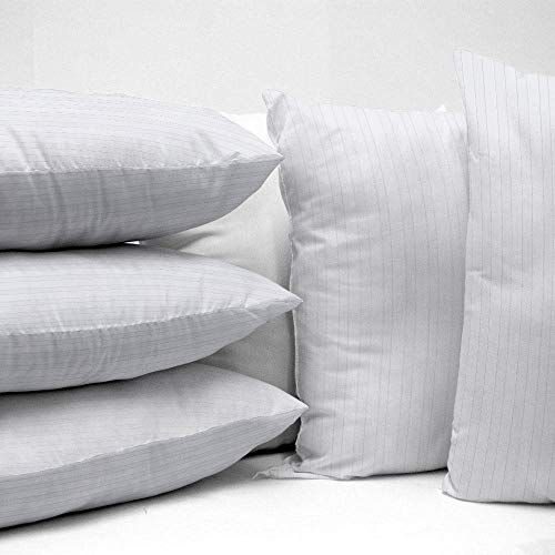 Image of Cloth Fusion Microfiber Sofa Cushion Fillers, White, 24x24 inch, Set of 5 | Satin Striped Soft Cushion, 24 inch x 24 inch Pillow For Sofa, hypoallergenic, Hollow microfibre fill, Fluffs Up in 24 Hrs