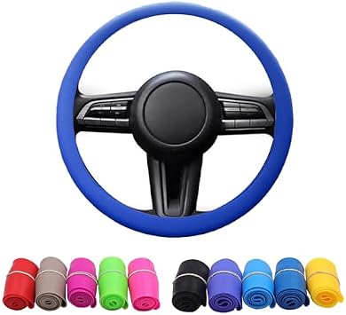 Cool Non-Slip Silicone Steering Wheel Protector,Car Steering Wheel Protective Cover,Non-Slip Car Steering Wheel Cover,Soft Silicone Car Steering Wheel Cover Dark Blue