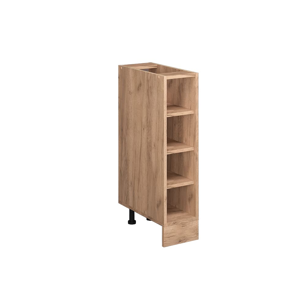 Vicco Scaffale da cucina R-Line, Rovere dorato, 20 cm senza piano di lavoro, per la libera combinazione all'interno di sistemi cucina modulari