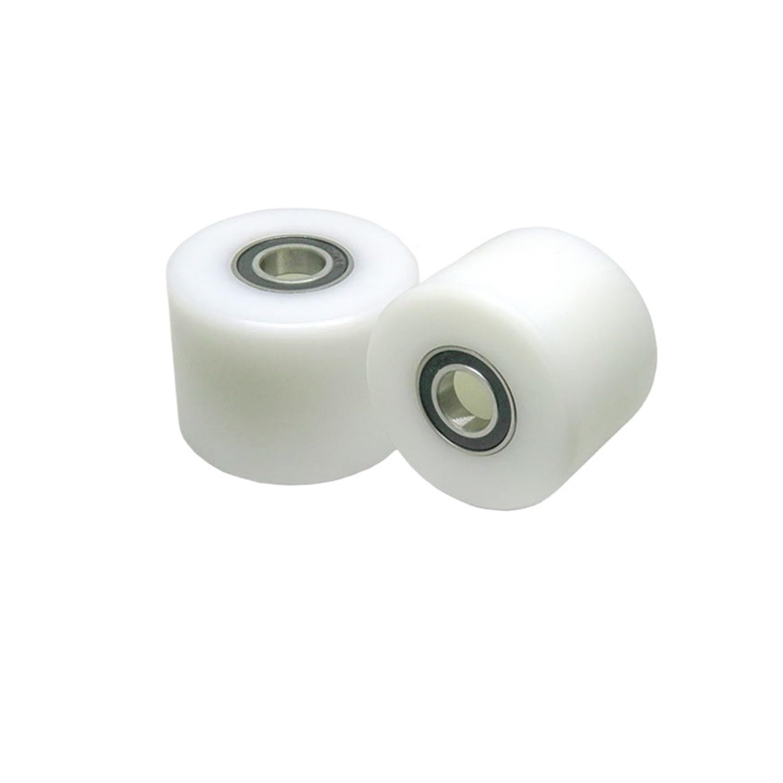 NOBIRTBSA 4 Pieces Outer Diameter 40 mm Length 30 mm 635 607 626 698 6800 Double Bearing POM Coated Flat Guide Wheel polyacetal wear-Resistant Roller(Size 6x40x30mm)