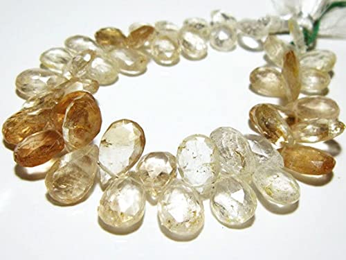 Topaze impériale naturelle en fil de perles briolettes pour créer un cadeau d'anniversaire unique