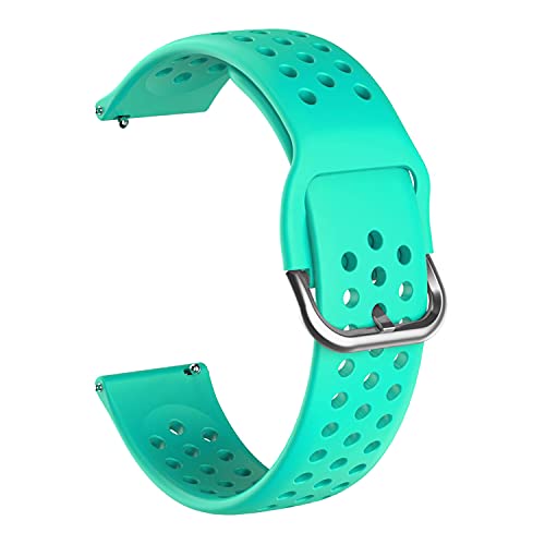 Image of ACM Watch Strap Silicone Belt 20mm Compatible with Garmin Venu Sq Smartwatch Breatheable Dot Band Turquoise