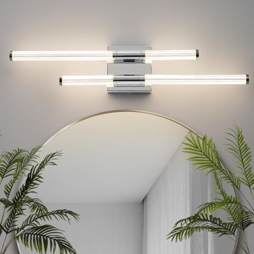 NADOSA Bathroom Light Fixture Over Mirror 23 inch, LED Dimmable Vanity Light 4000K Chrome Bathroom Vanity Light Modern Wall Sconce Led Vanity Lighting for Bathroom, Restroom (Chrome)