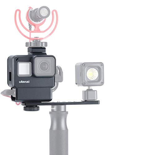 V2 Pro Vlogging Housing Case for GoPro 7/6/5, Protective Frame Cage + Microphone Cold Shoe Extension+Lens Filter Compatible for GoPro Hero 7 6 5,Updated of Ulanzi V2