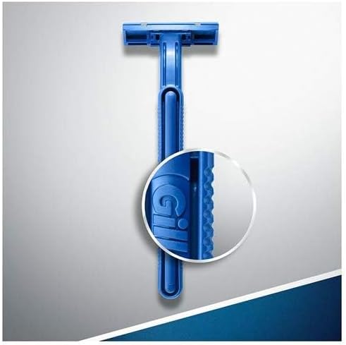 Man looking in mirror, preparing to shave with a Gillette 2 razor.
