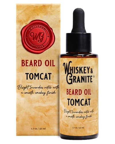 Image of Whiskey & Granite Beard Oil - Made in USA - 100% Natural Beard Conditioner, 1.7 oz (Tomcat)